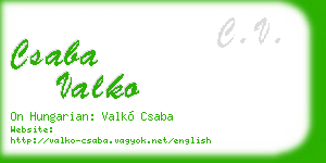 csaba valko business card